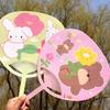 Cute Large Fan for Summer, Children's Outdoor Plastic Fan, Portable Summer Hand Fan, Large Round Palm Fan