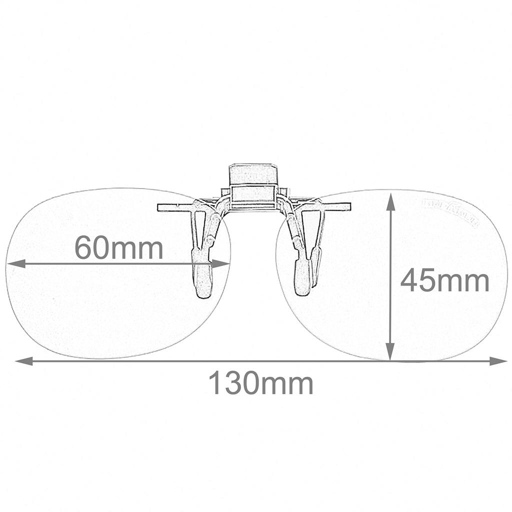 BREAKER Polarized UV-Cut Clip-On Sunglasses, Smoke, Round, Medium Size 9347-02