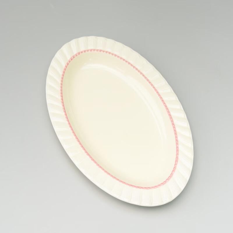 Haoya Elegant Pink Underglaze Ceramic Oval Fish Plate