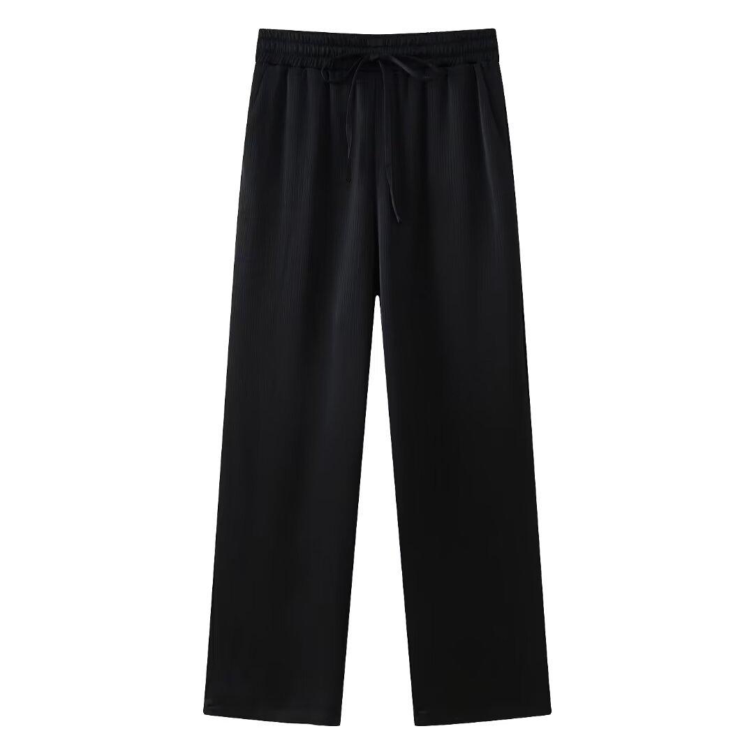 

Летний женский костюм-пиджак в стиле бойфренда 2024 года с двубортным пиджаком и однотонными прямыми брюками L