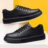 Spring Collection: Thick Sole Height-Boosting White Leather Sneakers for Couples – Trendy, Versatile, Casual Sports Shoes