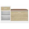 VidaXL Banc à chaussures Chêne et blanc Sonoma 94,5x31x57 cm Aggloméré
