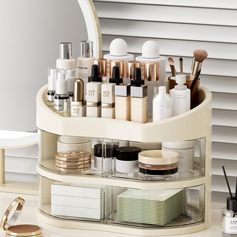 Home Table Large Capacity Cosmetics Organizing Makeup Storage Box Drawer Dustproof Table Lipstick Powder Storage Organizer Rack