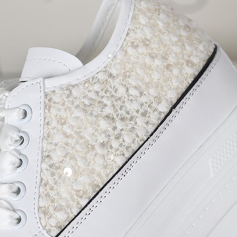 Fashion 12CM Air Mesh Synthetic Microfiber Chunky Sneaker Bling Leather Comfy High Brand Summer Platform Wedge Casual Flat Shoes