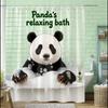 Bear Gets Wet Shower Curtain 1Pc – Realistic Black Bear In Bathtub With Bubbles, Funny Wildlife Bath Curtain For Men And Home