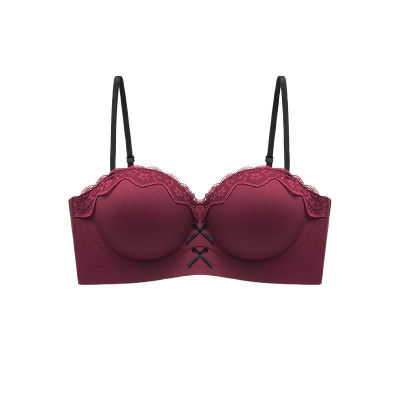 Spurloser Stahlbügel kleine Brüste Push-up Unterwäsche Damen verdickt Brüste große Taille flacher Brustkorb sexy Spitze Neujahrs-BH