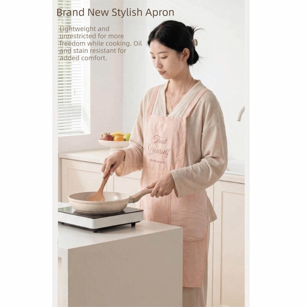 Stylish Breathable Kitchen Apron Oil-proof Sleeveless Cooking Bibs Easy Clean Waterproof Painting Apron Catering Work