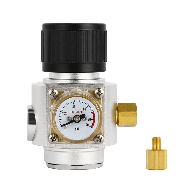30PSI/60PSI/90PSI Mini CO2 Charger Kit, Thread Connection Homebrew Beer Pressure Regulator with Gas Ball Lock Disconnect