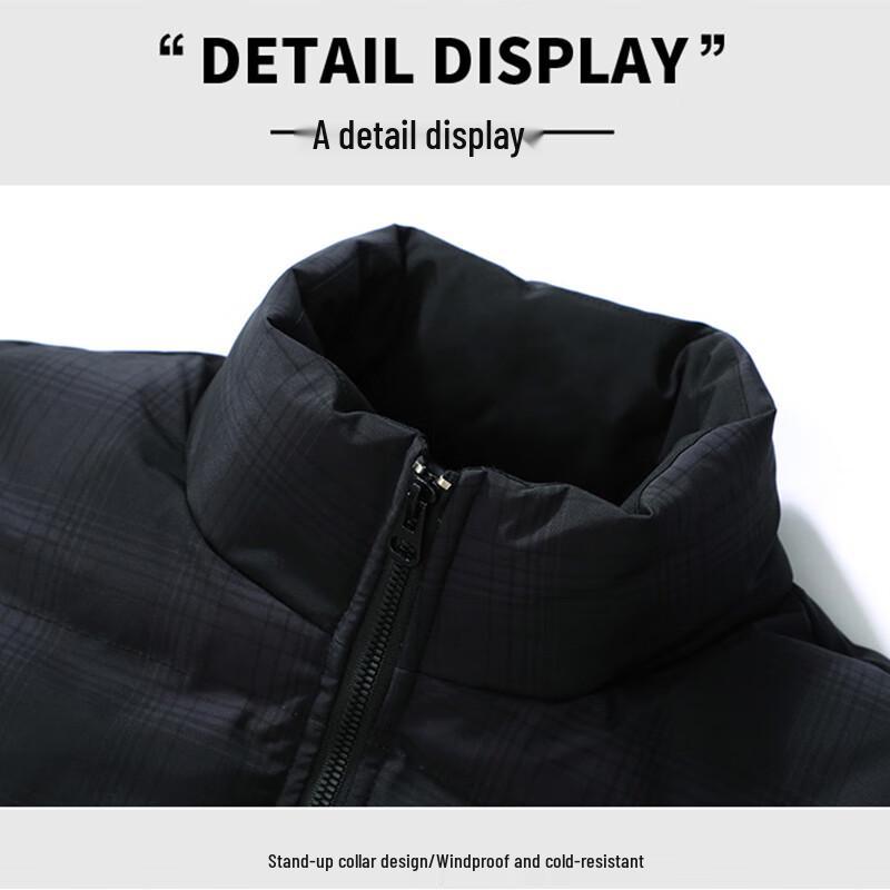 Zhenweis Men's Winter Outdoor Padded Stand Collar Jacket