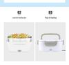 Portable 2-in-1 Electric Heating Lunch Box with Car Adapter, Stainless Steel & Plastic, Insulated for Home & Travel.