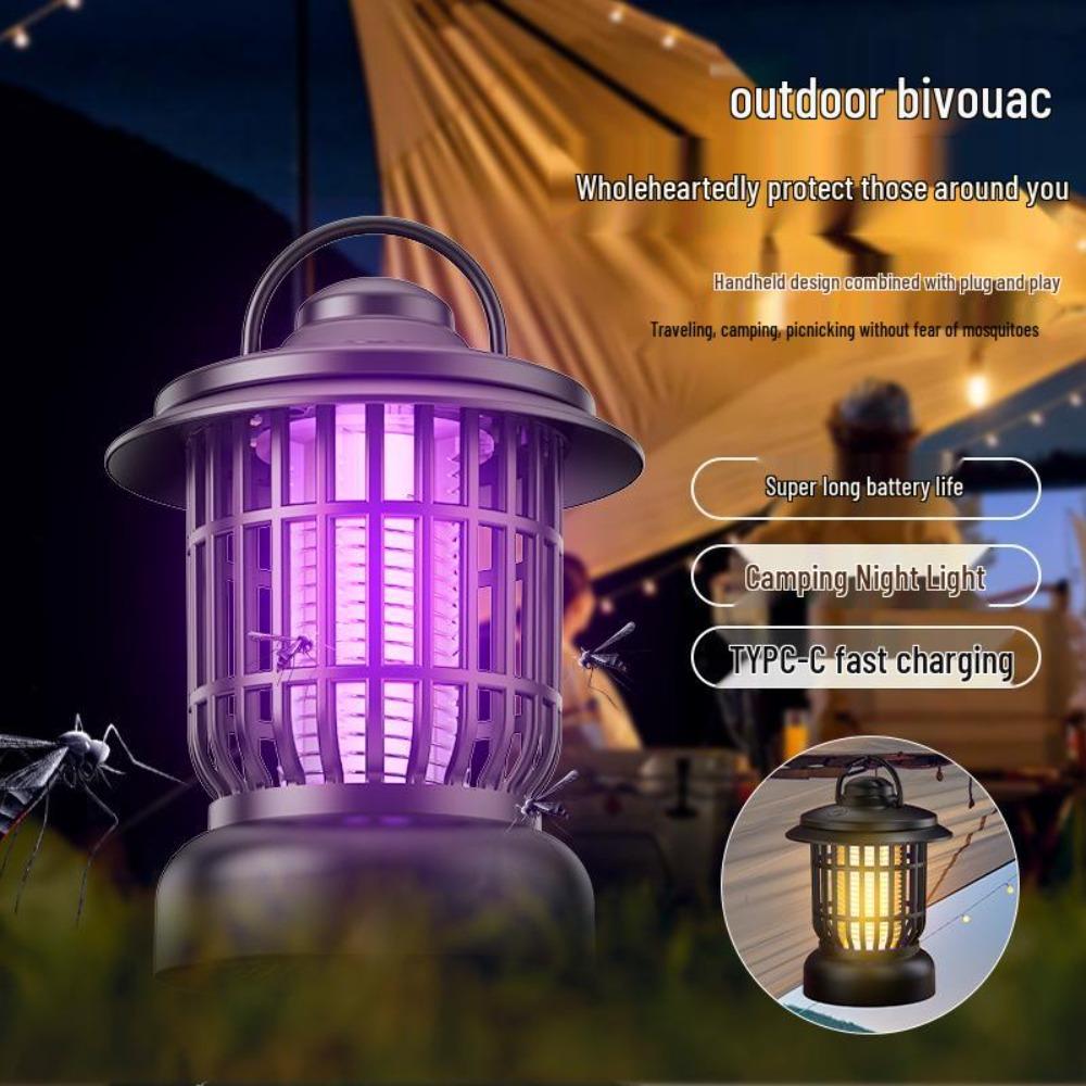 Wiederaufladbare elektrische Outdoor-Mückenabwehrlampe mit Schockfunktion für Zuhause und Garten.