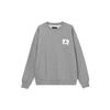 Jordan Solid Color Logo Patch Fleece-Lined Crew Neck Sweatshirt Men Tops Gray FB3910-091