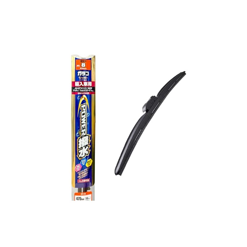 SOFT99 glaco Wiper Blades - Power Water-Repellent Blades for Imported Cars, PY-8, 475mm Length, Water-Repellent Type, Replaceable Rubber, Power