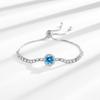 French Romantic 925 Silver Pull-Up 2 Carat Round Bag Zircon Imitation Moissanite Ladies Bracelet Wedding Jewelry