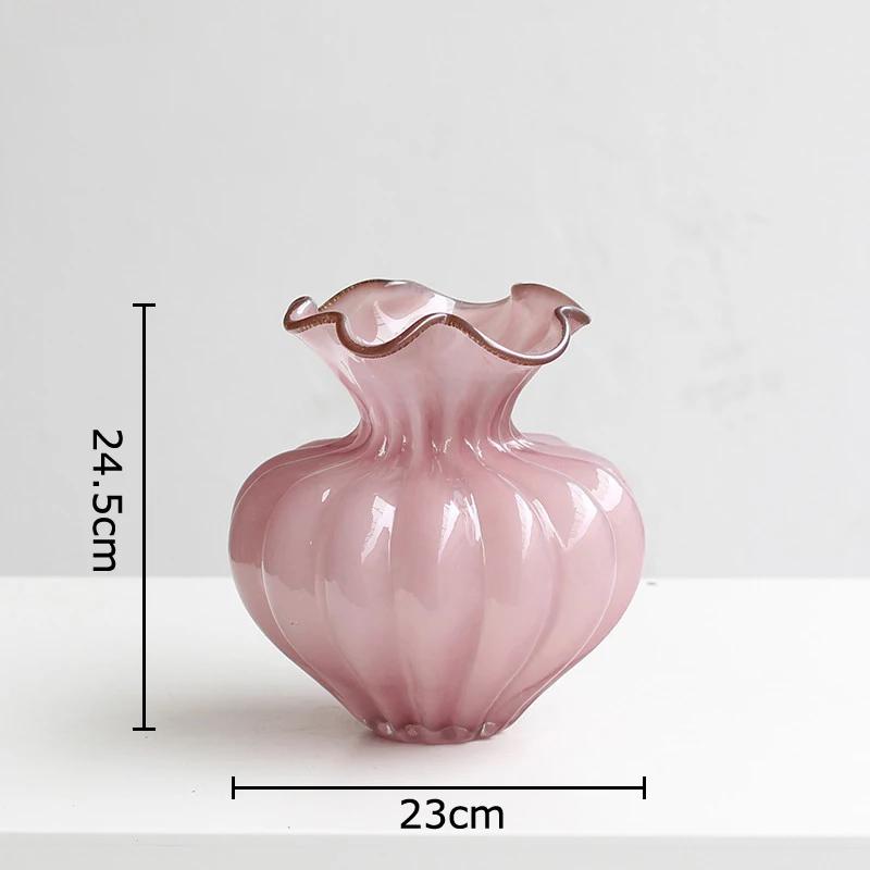 Floral Bud Glass Vase Hydroponics Plant Pot Table Decoration Flowers Arrangement Artificial Flower Vases Room Aesthetic Decor