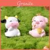 Adorable Resin Animal Miniatures Blue Elephant Pink Pig Yellow Rabbit White Cow Perfect For Diy Terrariums