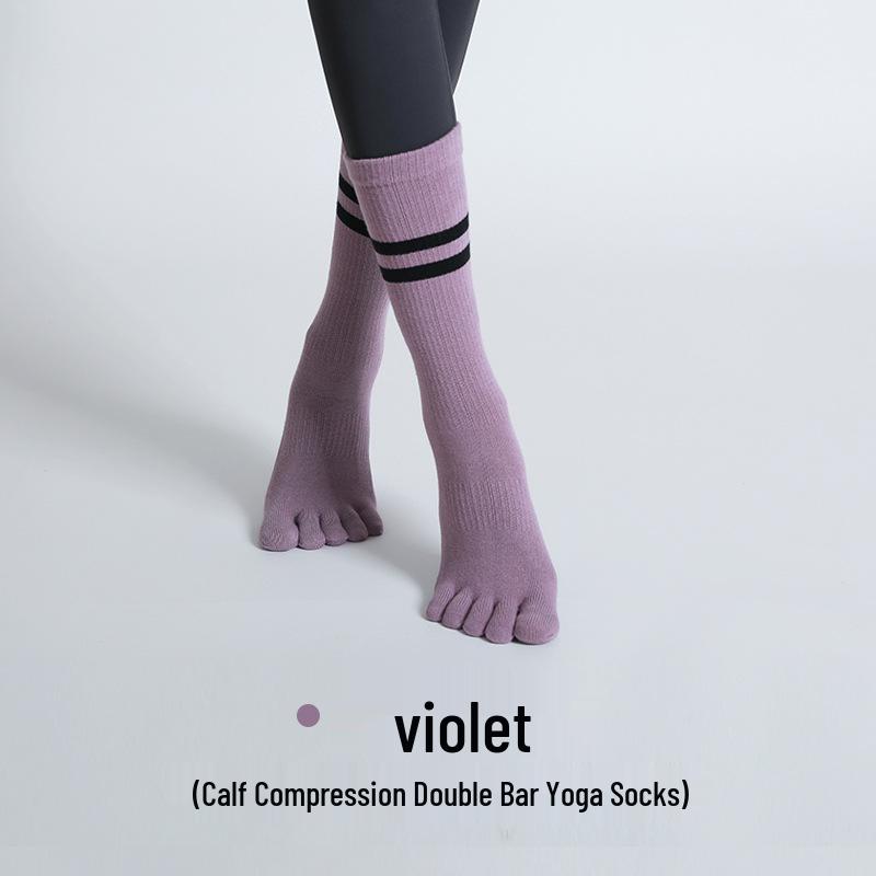 Women's Non-Slip Five-Toe Yoga Socks, Mid-Calf, Winter Fitness - New Arrival