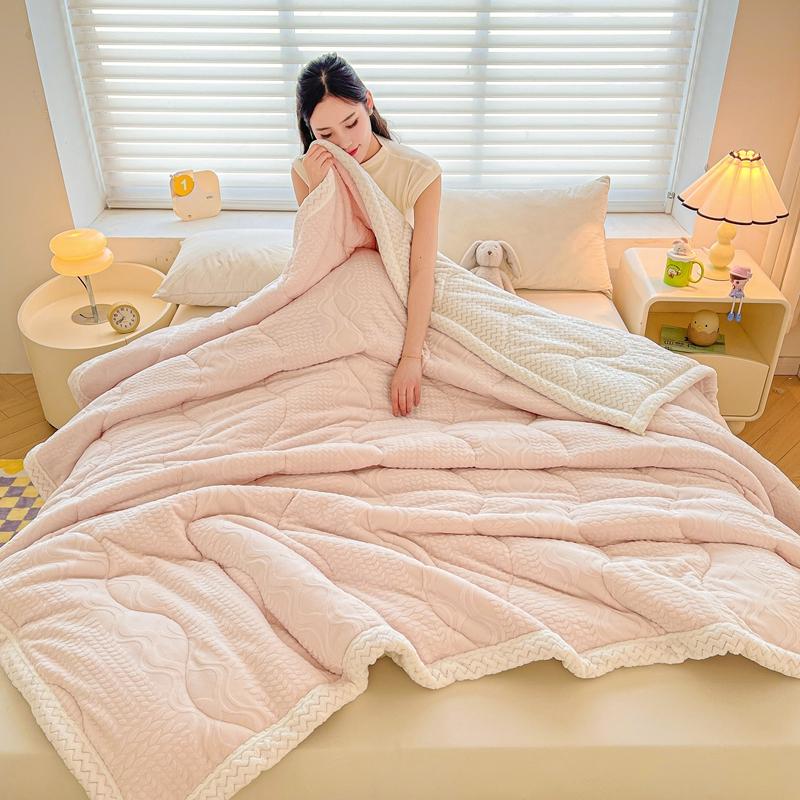 Miange Milk Velvet Beibei Velvet Multi functional Three layer Thick Blanket