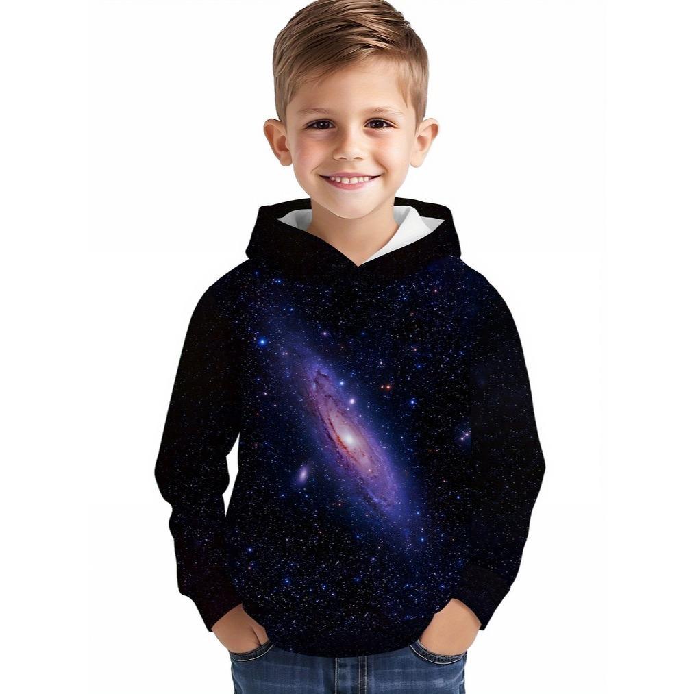 Holiday Santa Claus dance pattern children's hoodies, casual long sleeved pullovers, Christmas clothes