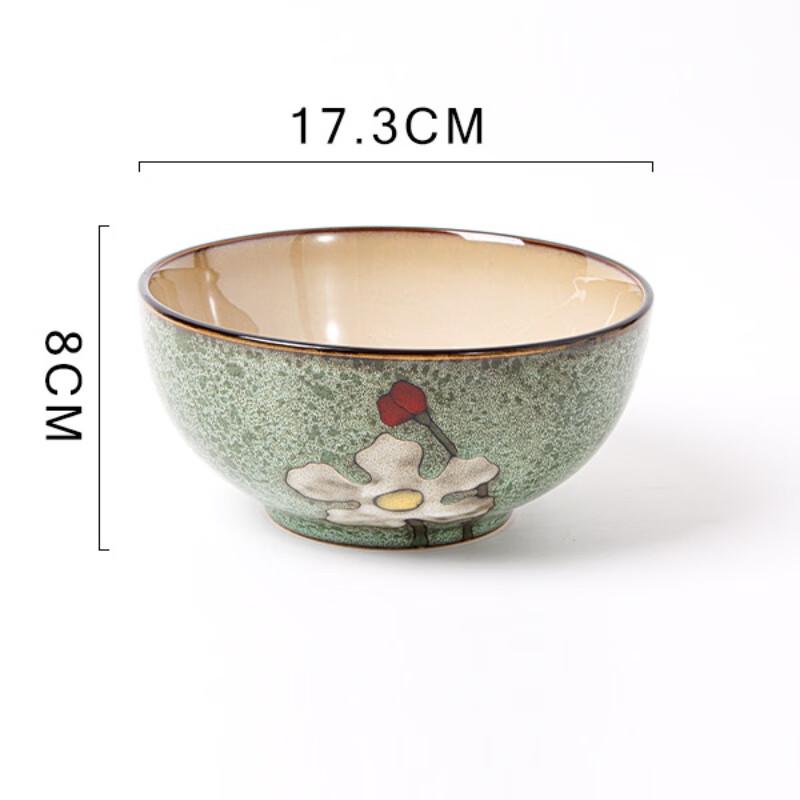 Zhishi Reactive Glaze Hand-Painted Ceramic Versatile Bowl