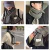 Winter Warm Herringbone Check Muffler Scarf
