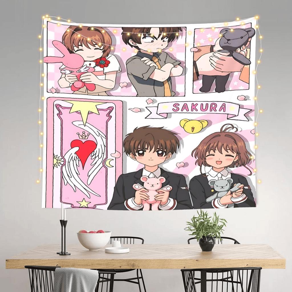 Anime Cardcaptor Sakura Tapestry Room decoration Home Decoration Tapestry Decor Accessories Cute Room Decor