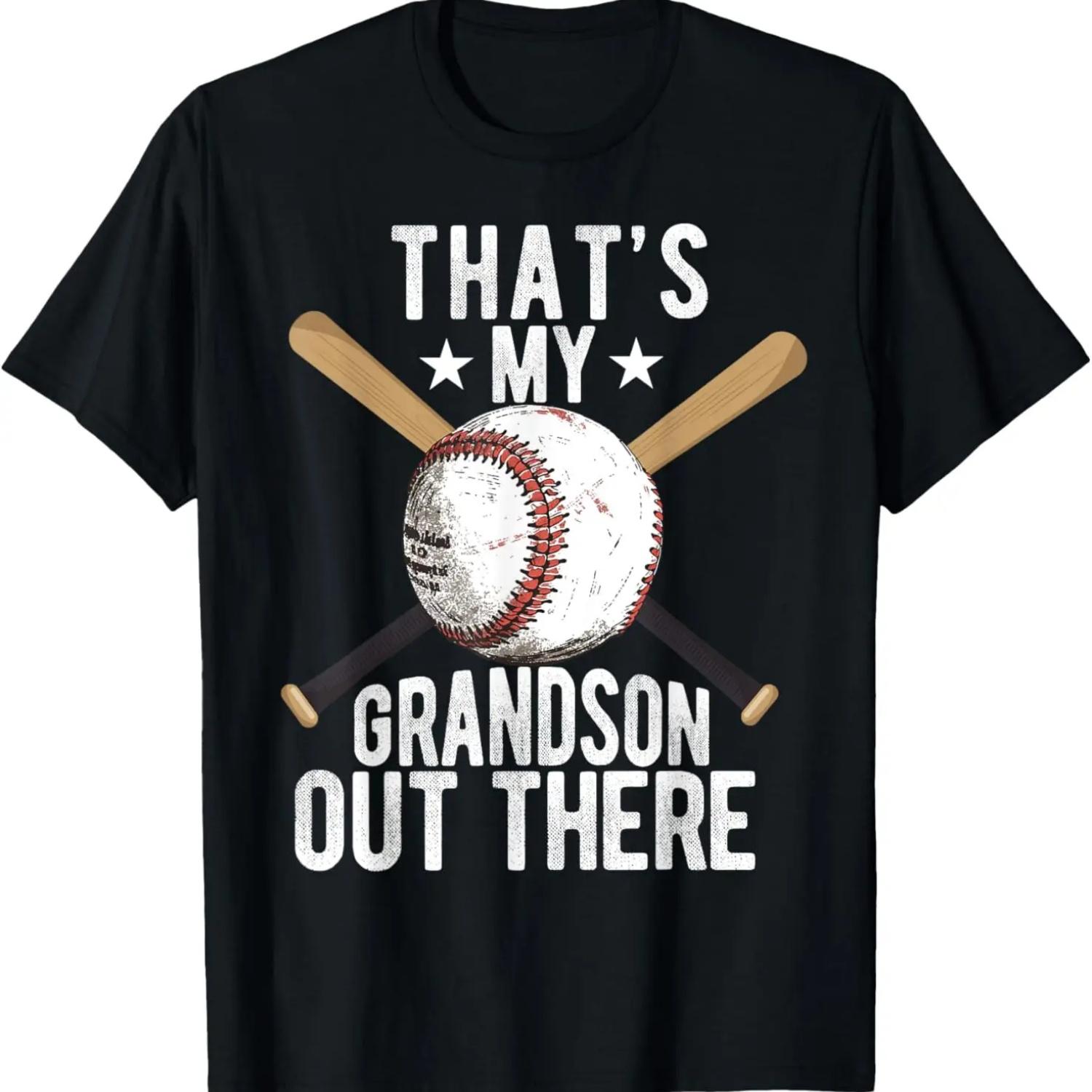 Это мой внук там Бейсбол Мужская Бейсбольная футболка Дедушка S чёрный