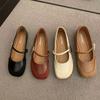 Soft Retro Round Toe Shallow Mouth Single Shoe for Women's Spring Summer New Style Simple Comfortable Flat Shoes