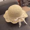 Fashion Lace Baby Hat Summer Straw Bow Baby Girl Cap Beach Children Panama Hat Princess Baby Hats And Caps For Kids 1Pc