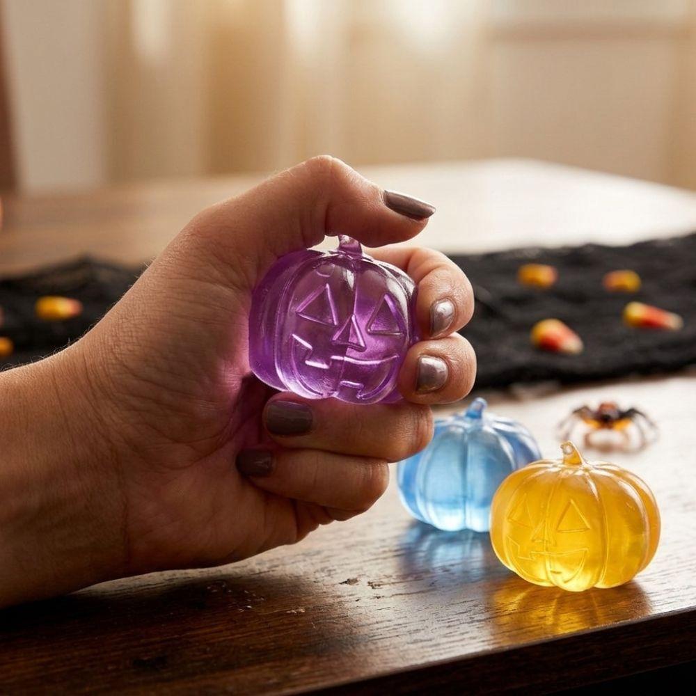Super Soft Halloween Pumpkin Squishy Crystal Clear Fidget Pumpkin Toy Window Display