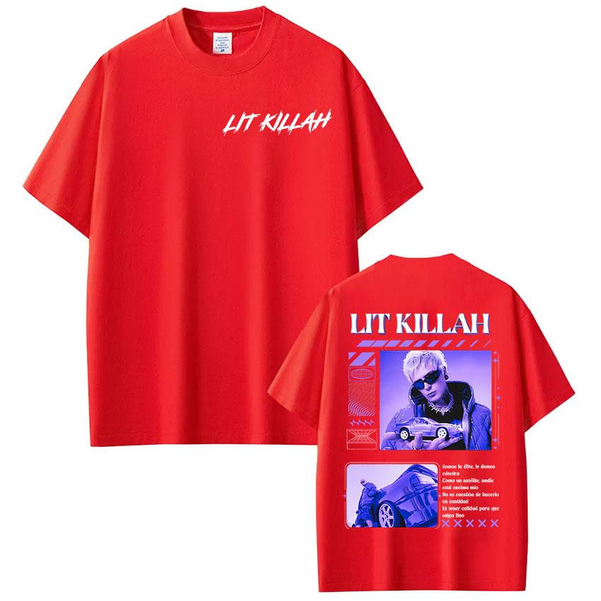 Rapper Lit Killah Album Tshirt Tour Merch Vintage Oversized Short Sleeve Tshirts Unisexs Hip Hop Gothic Punk T Shirts Streetwear