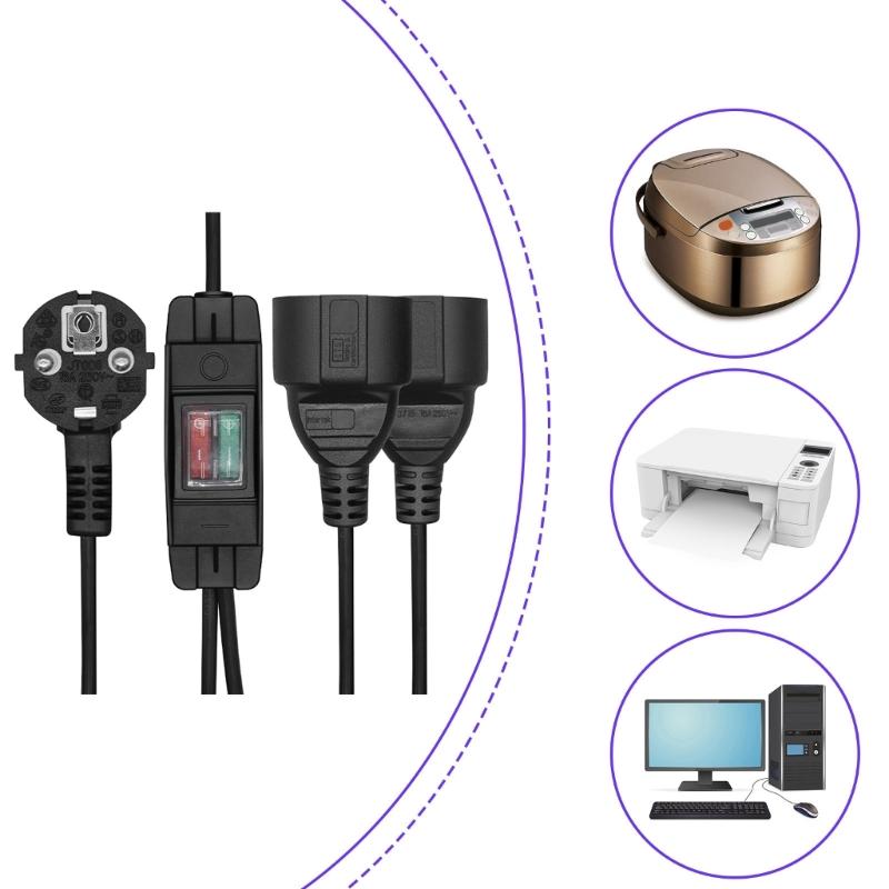 4.8mm to 4.8mm Male to Double Female Extension Cord Socket Control Switching Suitable For Home Office Outdoor