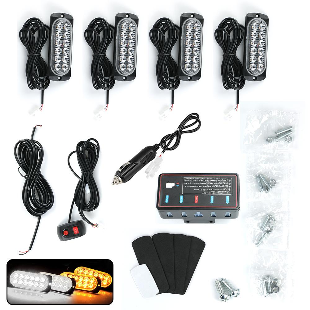 For Car Truck Motorcycle Grille Lights Car Accessories Emergency Warning Lights Car Strobe Flashing Lamp 12V Car Light Strobe