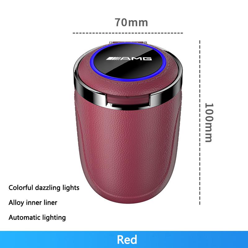 CRX1 Car LED Ashtray Alloy Garbage Cup Auto Ashtray Flame Retardant Cigarette Holder Box For Mercedes Benz Amg GLC GLE W205 W213 W166