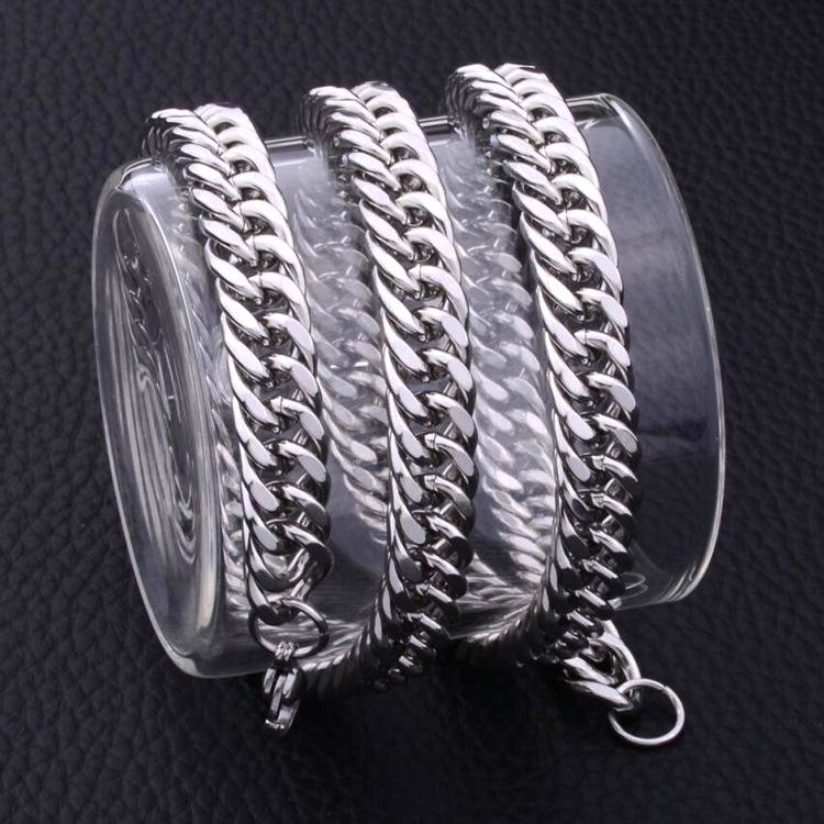 Men's Six-Sided Polished Cuban Titanium Steel Necklace