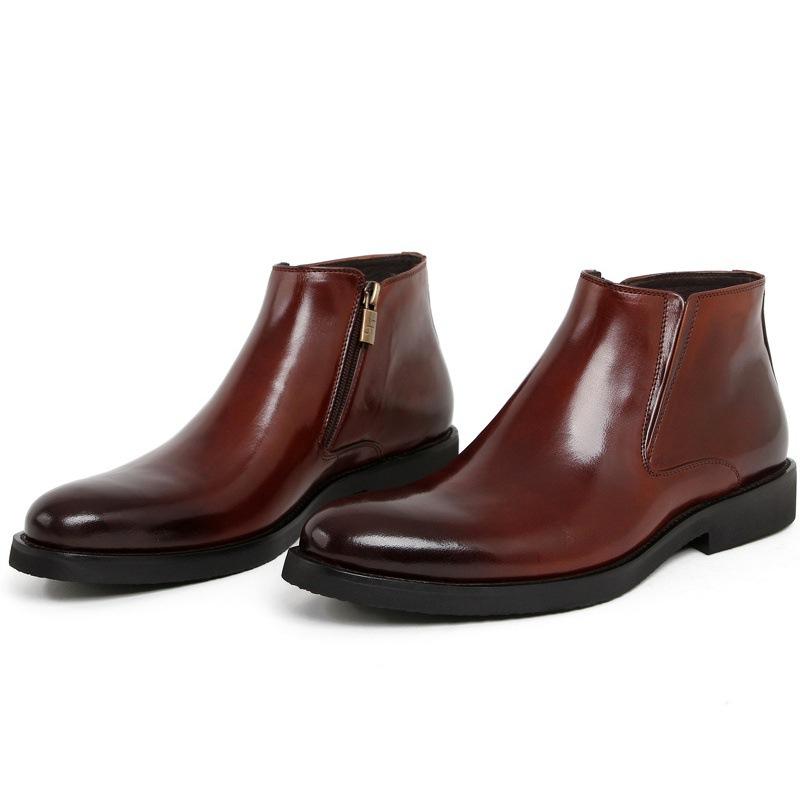 

Трендовые мужские высокие кеды из коровьей кожи для создания мягкой подошвы, с круглым носком, с мягкой кожаной поверхностью, удобная рабочая обувь, свадебная обувь, кожаная обувь 45 темно-коричневого