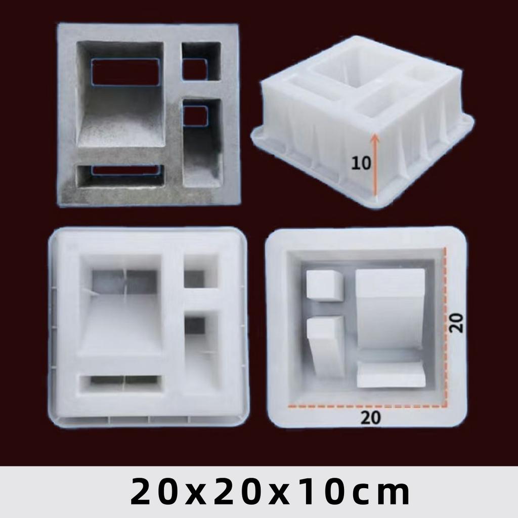 Cement Antique Hollow Brick Mold 20*20*6cm 3D Carving Anti-Slip Concrete Plastic Paving Mold Cement Leveling Shovel Paving Tools