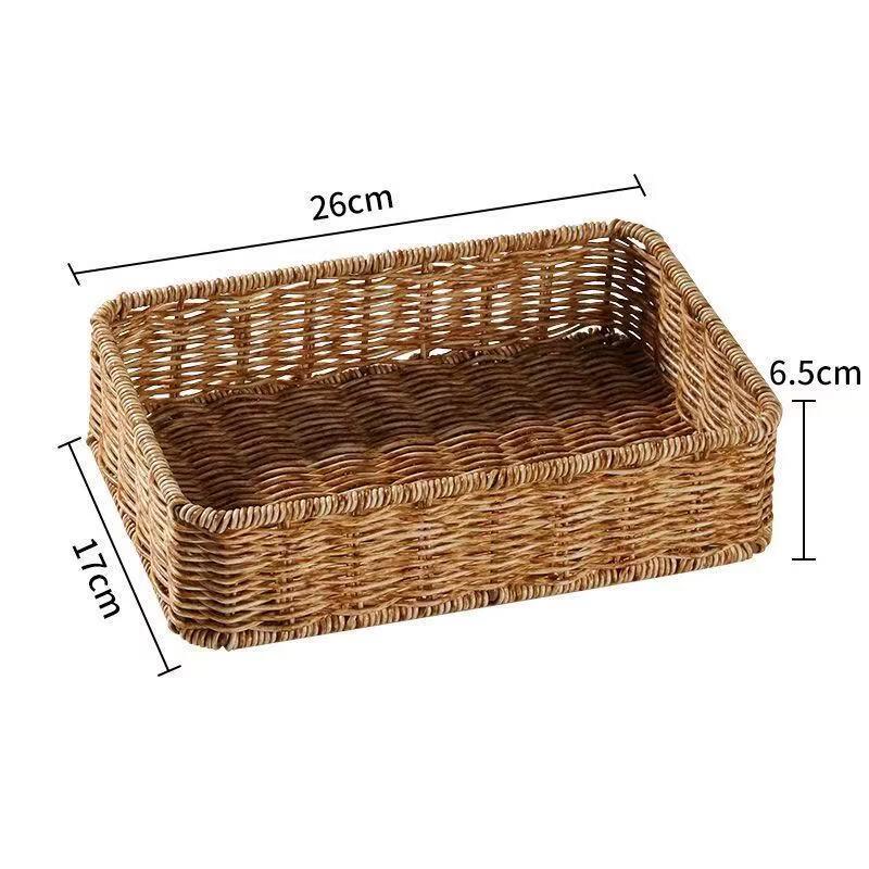 

Ruhan Wooden Desktop Skincare Organizer with Faux Rattan Weave