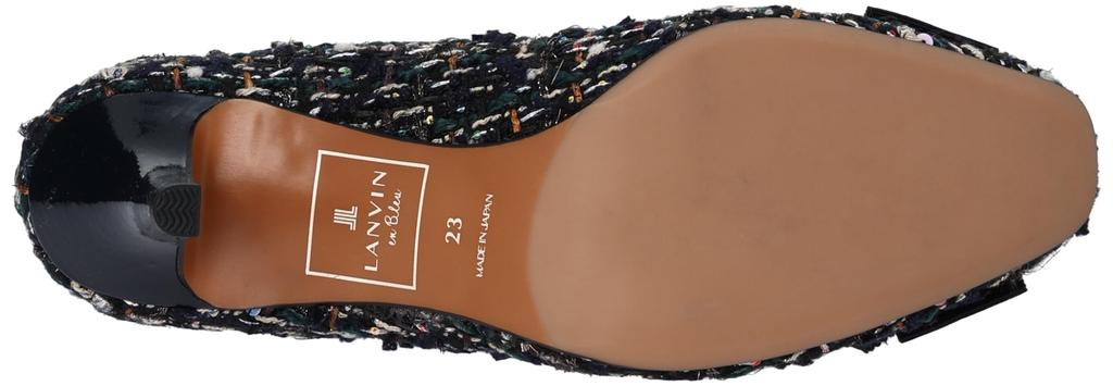 Lanvin en Bleu Damen Pumps mit eckiger Spitze und Schleifenmotiv, Größe 2773, Marineblau, Größe 22,0 cm, E