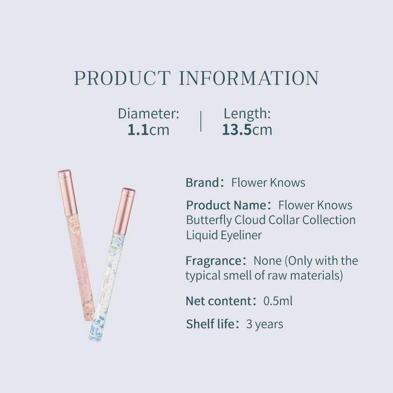 Flower Knows Kolekcja Chmurka Motyla Płynny Eyeliner Długotrwały Pisak Eyeliner Stempel Eyeliner Wodoodporny Makijaż