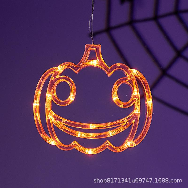 Halloween pendant suction cup lamp festival supplies ornaments pumpkin spider decoration party ghost festival led modeling lamp
