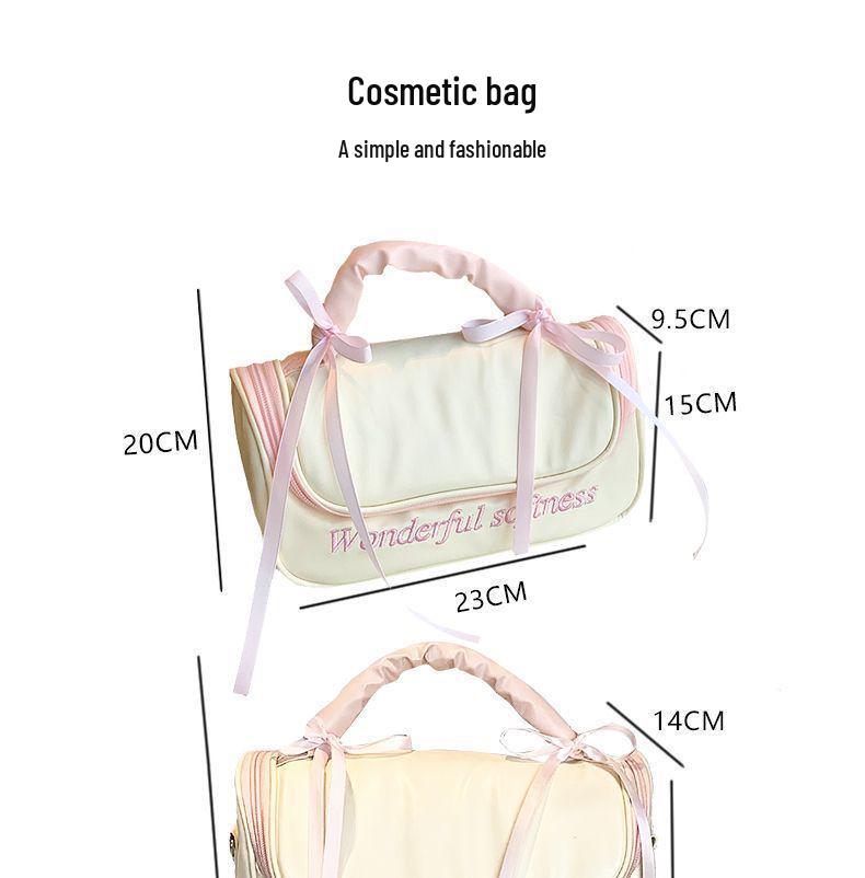 Large Capacity Cute Waterproof PU Zipper Toiletry Bag for Student Travel