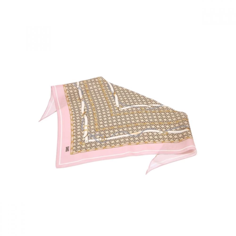 Daks Pink Silk Triangle Scarf   Ring Set Dcsc6f391p2