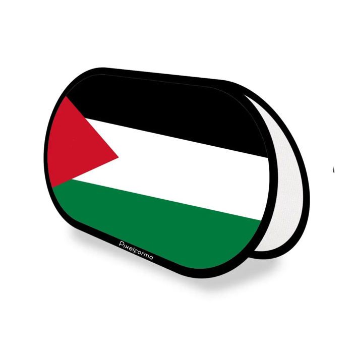 Drapeau Ovale - Palestine - 70 x 120 cm - Polyester - Impression recto/verso - Pliable rétractable