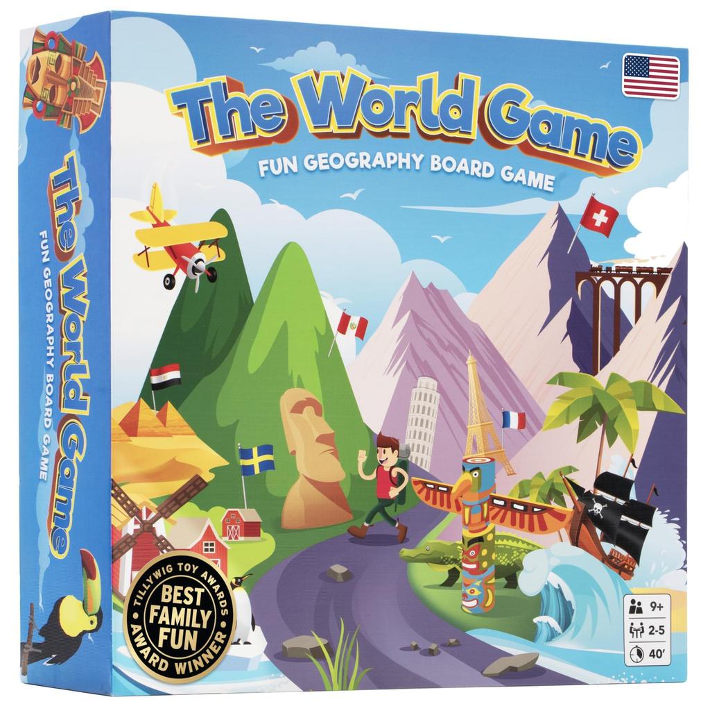 The World Game Fun Geography Board Game Educational Game for Kids and Adults Cool Learning Gift Idea for Teen Boys and Players - - - Girls, 2-5