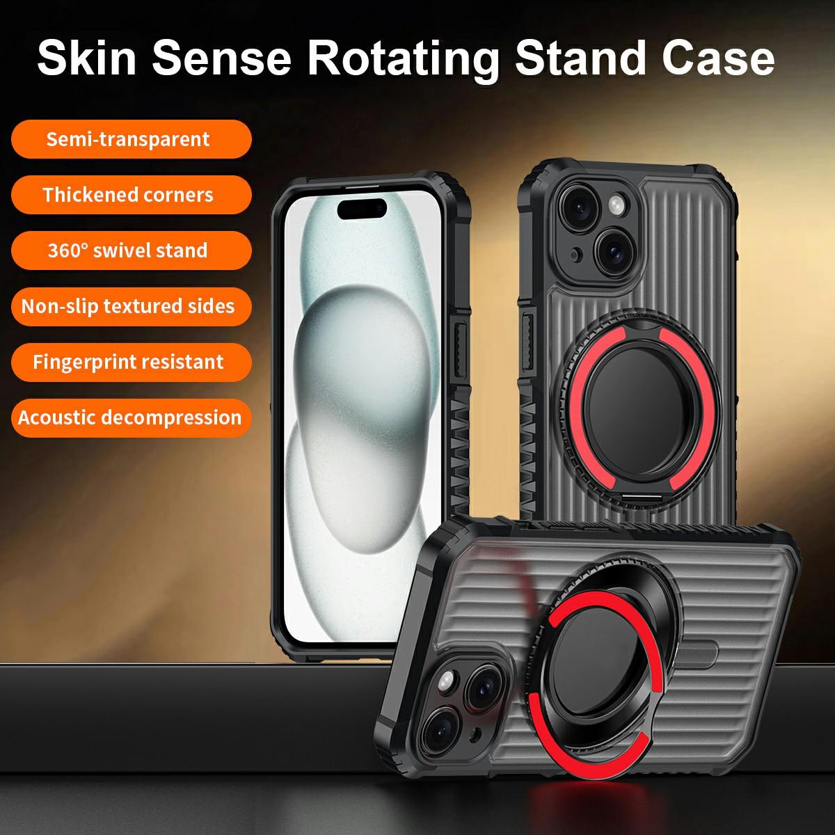 

For iPhone 14 Magnetic Case with Kickstand PC+TPU Phone Back Cover Dark Purple