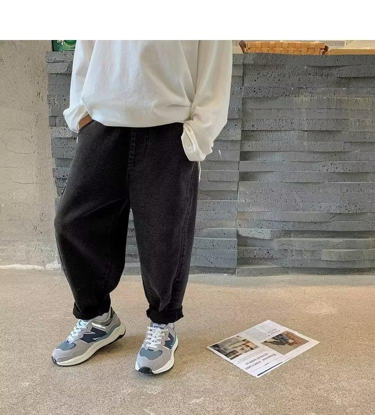 

Модные джинсы для мальчиков на весну и осень 2024 года — крутые детские брюки 140 cm чёрный