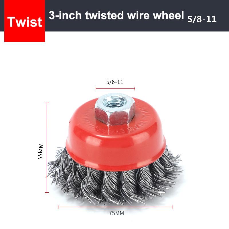 75/100Mm M14 Steel Wire Cup Brush Powerful Paint Removal Rotary Tool Twisted Steel Wire Wheel Abrasive For Angle Grinder Debu