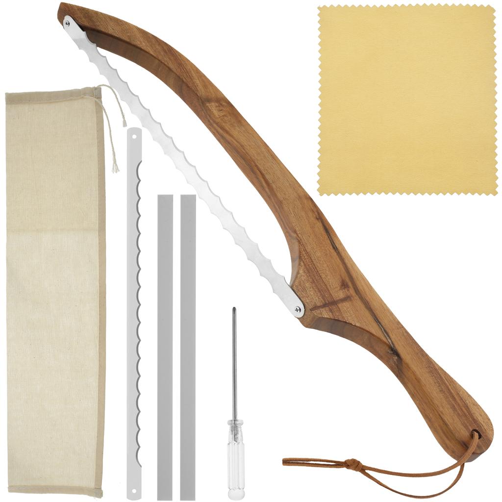 Drewniane narzędzie do krojenia chleba z łukiem Ząbkowane narzędzie do krojenia bajgli Przenośne narzędzie do krojenia chleba na zakwasie Narzędzie do krojenia chleba w kuchni Narzędzie do pieczenia ciasta