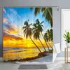 1Pc Green Tropical Plants Shower Curtains For Bathroom Polyester Seaworld Shower Curtain Printing Curtain Beach Shower Curtains